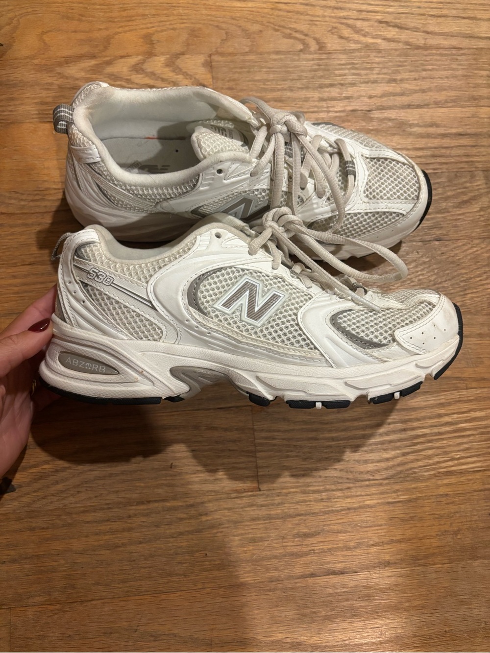 New Balance Kids White and Gray Running Sneakers
